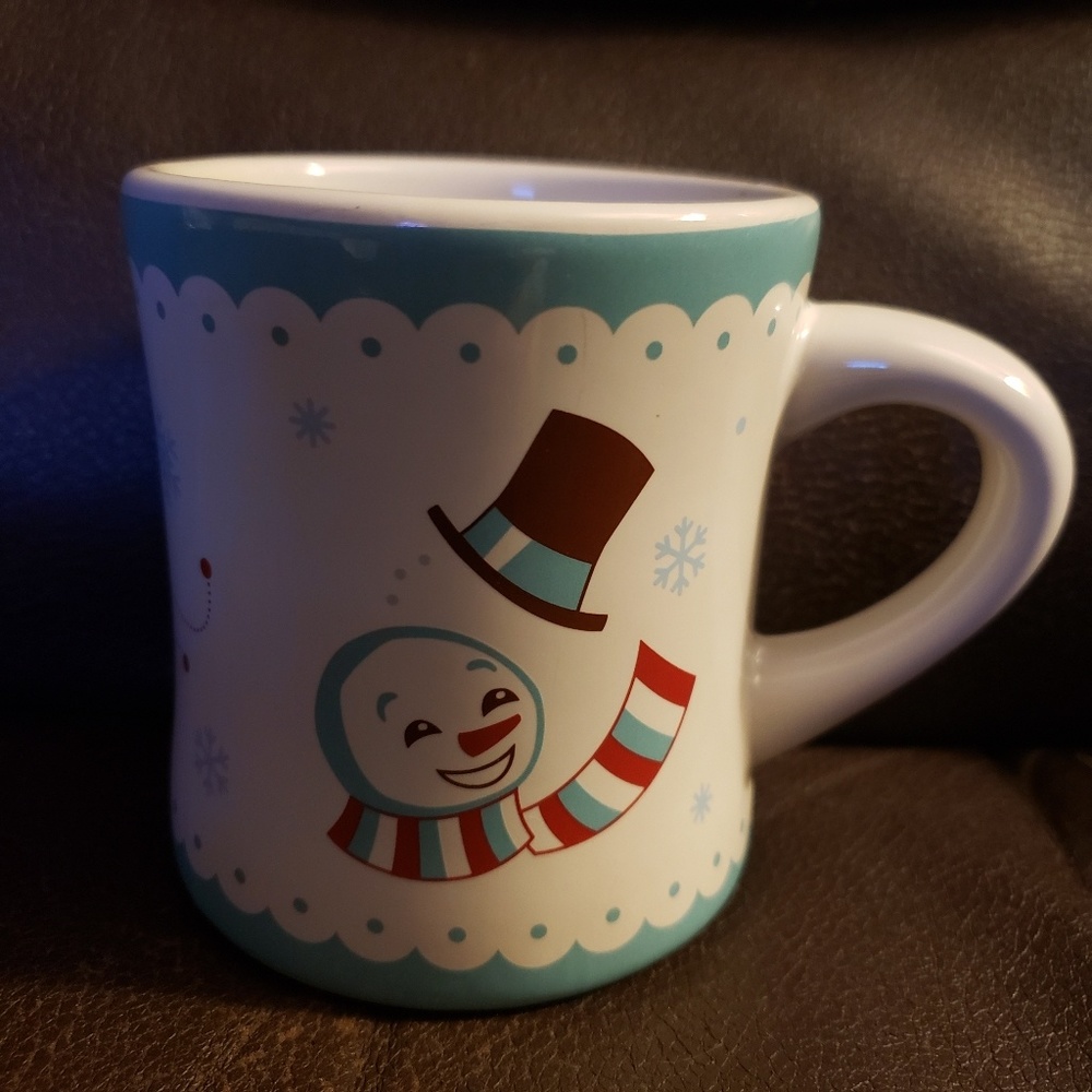 One hundred 80 degrees snowman coffee mug